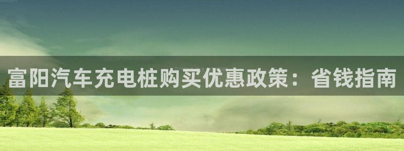 威廉希尔大小球怎么看：富阳汽车充电桩购买优惠政策：省钱指南