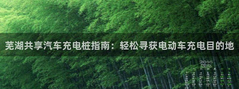 威廉希尔足球网成立于：芜湖共享汽车充电桩指南：轻松寻获电动车充电目的地